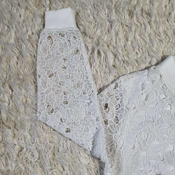 Jason Wu Lace Floral Print White Jacket - Size Small - Picture 4 of 12